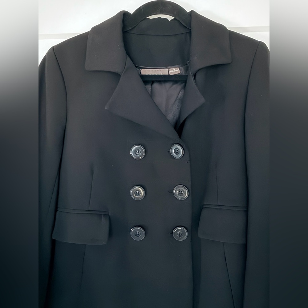 EUC Kenar Women's Double Breasted Black Feminine Pea Coat, Size 8 - Picture 2 of 10